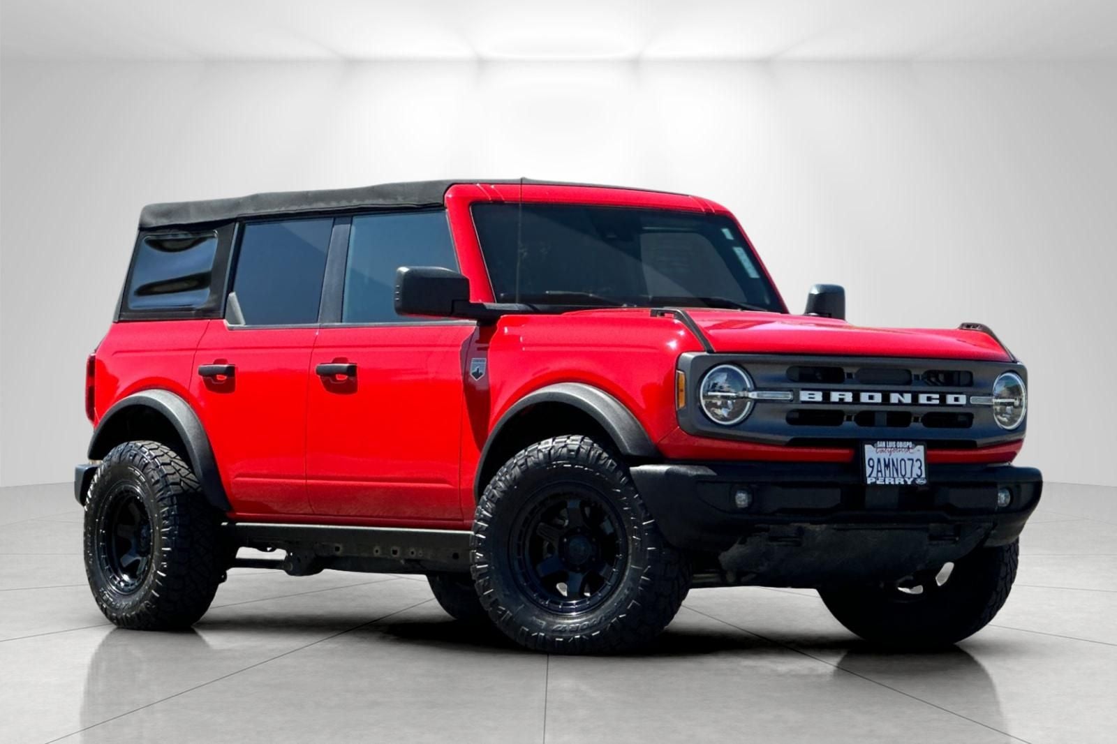 2022 Ford Bronco Big Bend in Race Red — front three-quarter view