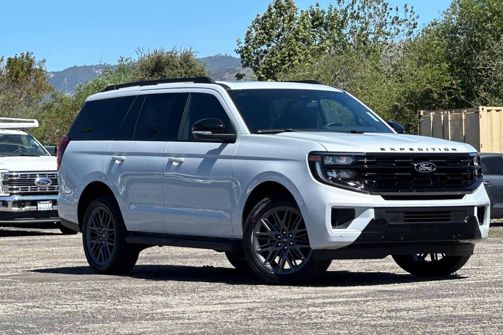 2026 Ford Expedition Platinum in Space Silver Metallic — front three-quarter view
