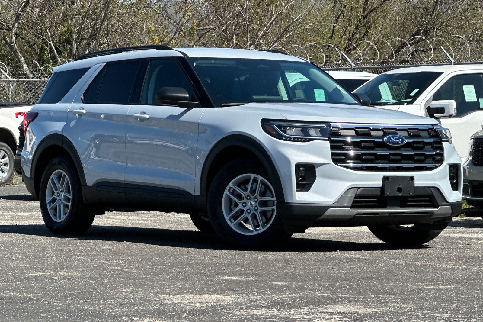 2026 Ford Explorer Active in Space White Metallic — front three-quarter view