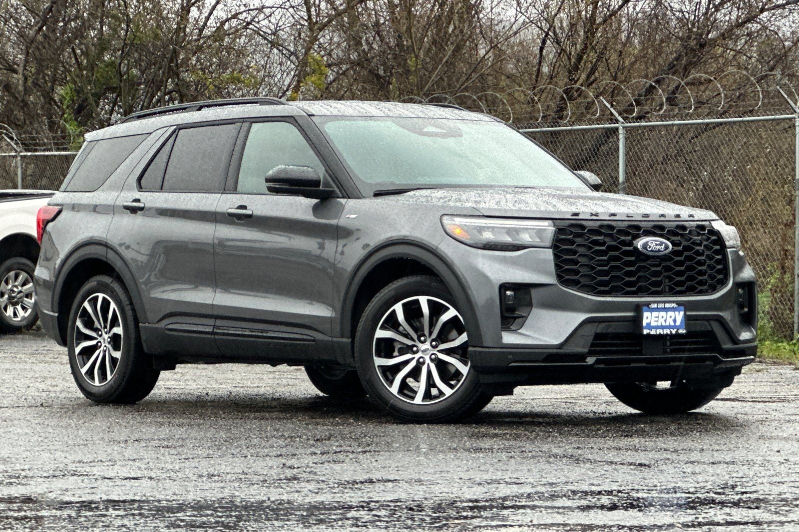 2026 Ford Explorer ST-Line in Carbonized Gray Metallic — front three-quarter view