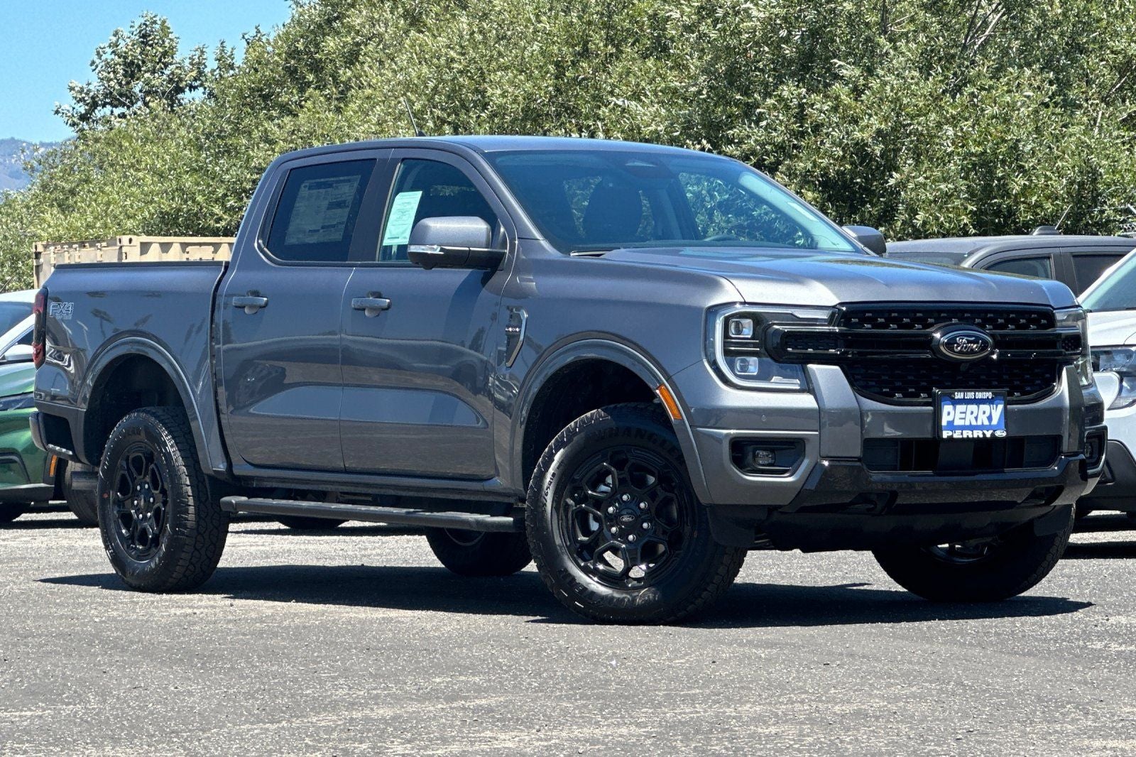 2025 Ford Ranger Lariat in Carbonized Gray Metallic — front three-quarter view