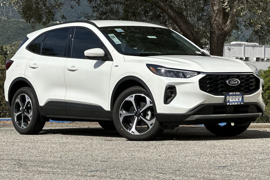 2025 Ford Escape ST-Line Select in White Metallic — front three-quarter view