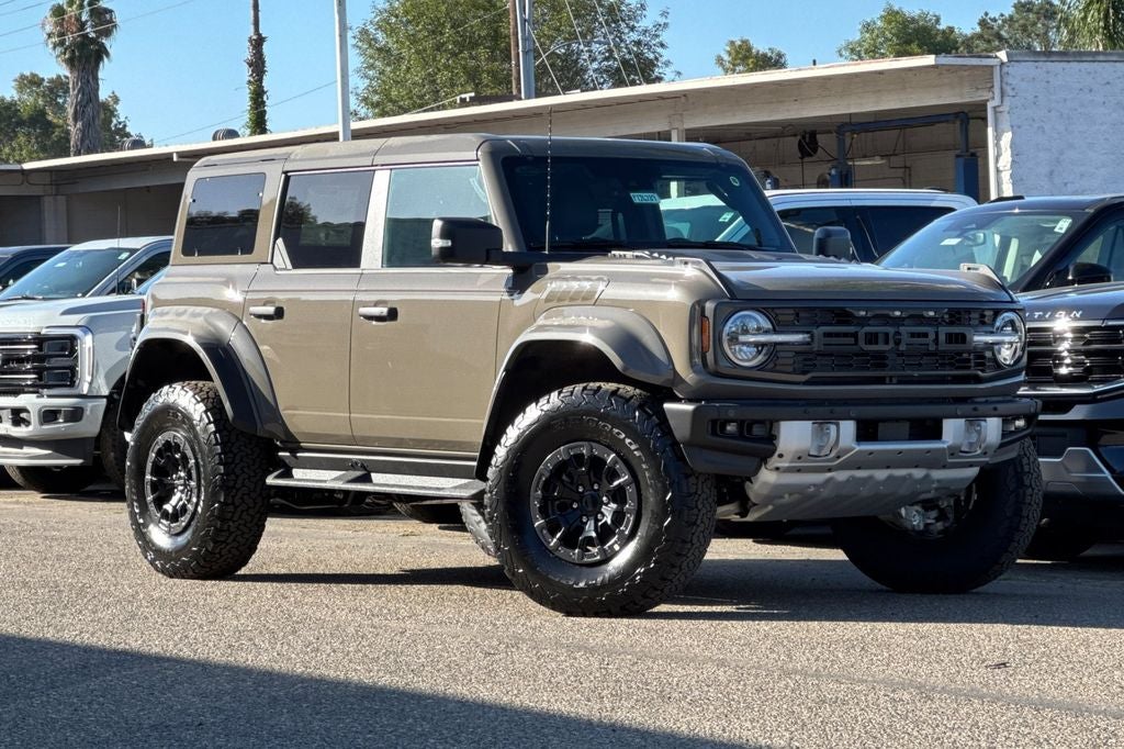 2026 Ford Bronco Raptor in Marsh Gray — front three-quarter view