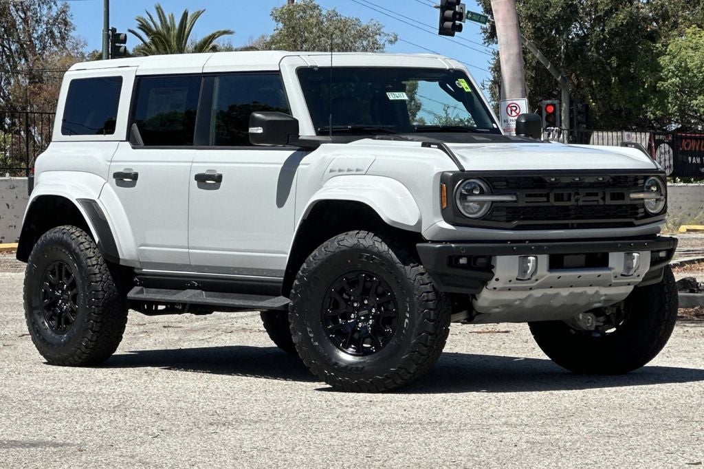 2026 Ford Bronco Raptor in Avalanche Gray — front three-quarter view