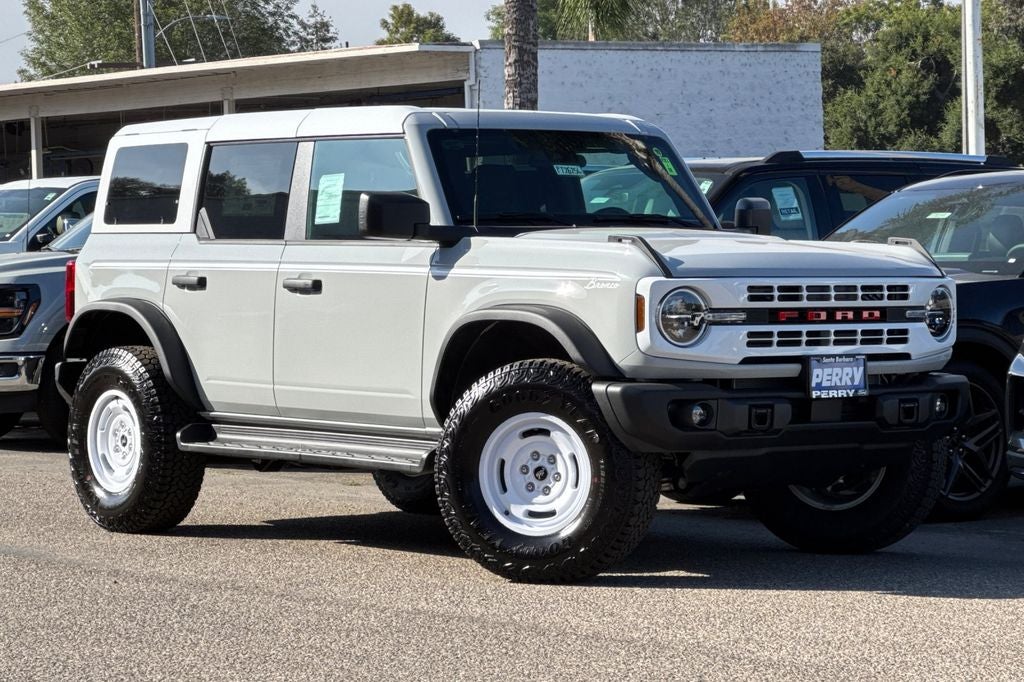 2026 Ford Bronco Heritage Edition in Avalanche Gray — front three-quarter view