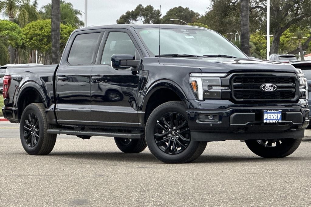 2026 Ford F-150 Lariat in Blue Metallic — front three-quarter view