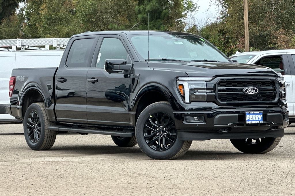 2026 Ford F-150 Lariat in Agate Black Metallic — front three-quarter view