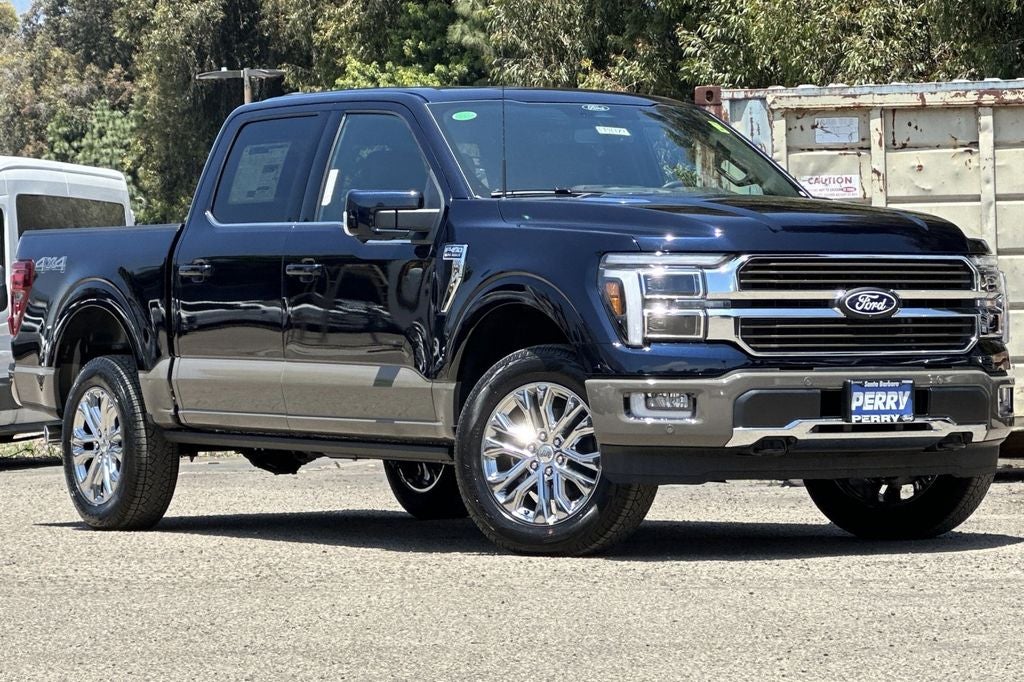 2026 Ford F-150 King Ranch in Blue Metallic — front three-quarter view