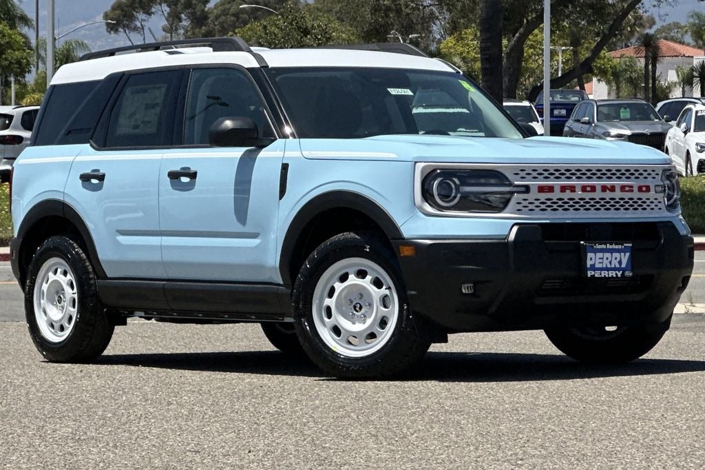 2026 Ford Bronco Sport Heritage in Robins Egg Blue — front three-quarter view