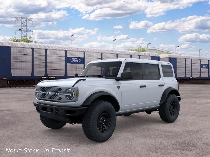 2026 Ford Bronco Badlands in Oxford White — front three-quarter view